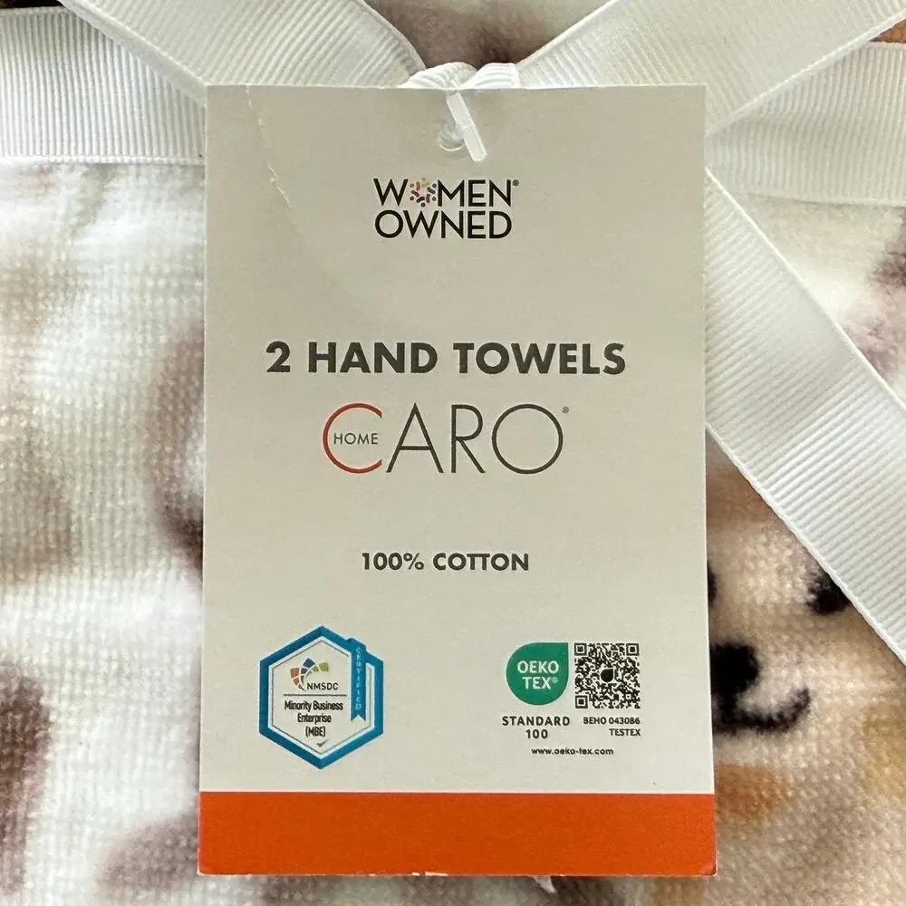 Caro Home 2-Pack Dog Print Hand Towels 100% Cotton Golden Retriever Dachshund